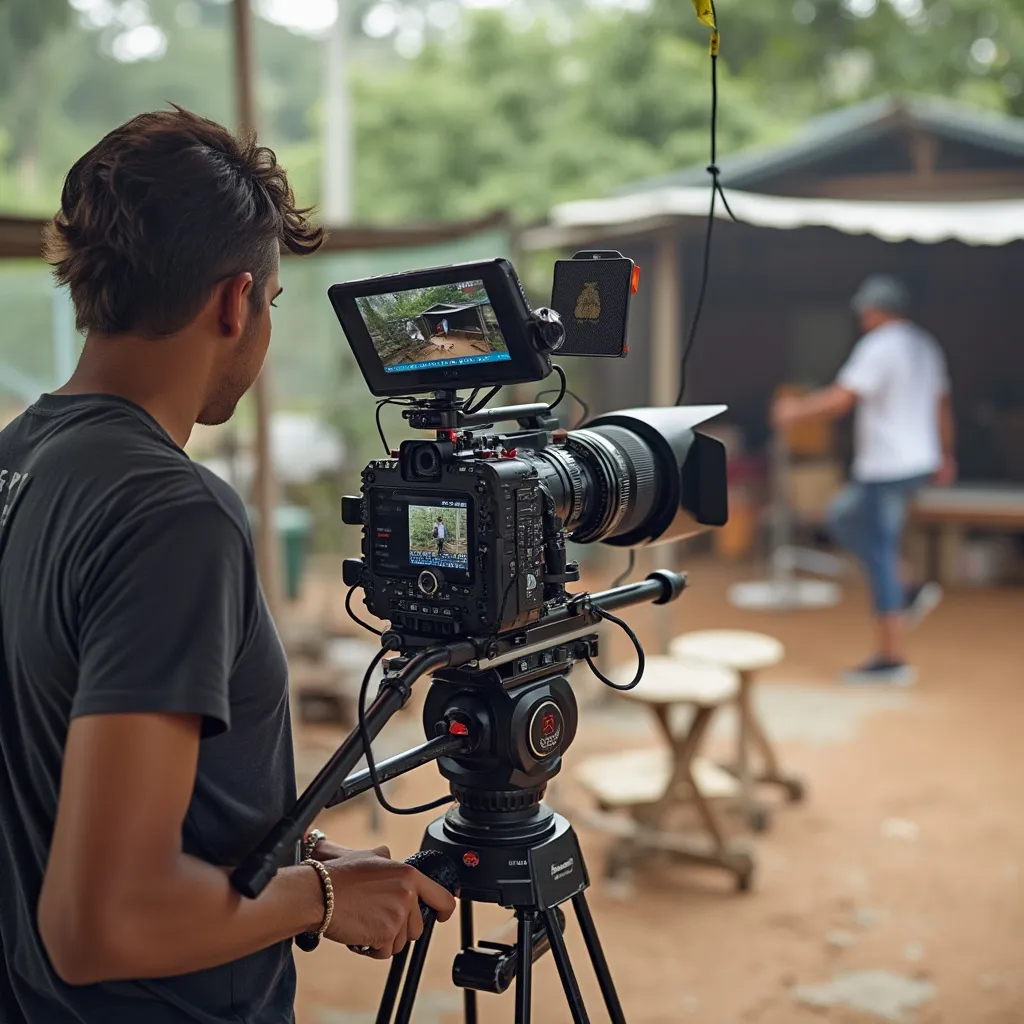 Equipo de filmación en locación